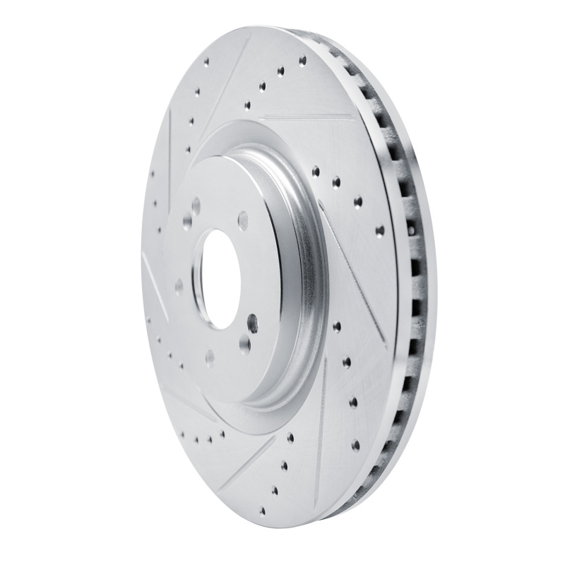 Hyundai Sonata Brake Rotor (1) - Front Left - R1 Concepts - Drilled & Slotted - Silver - `21-`26